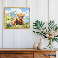 Load image into Gallery viewer, Highland cow and baby