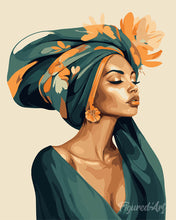 Load image into Gallery viewer, Paint by numbers kit for adults Woman with Floral Headwrap Figured'Art UK