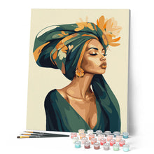 Load image into Gallery viewer, Woman with Floral Headwrap
