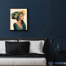 Load image into Gallery viewer, Woman with Floral Headwrap