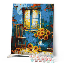 Load image into Gallery viewer, Sunflowers by Blue Window