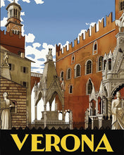 Load image into Gallery viewer, Paint by numbers kit for adults Verona Vintage Poster Figured'Art UK