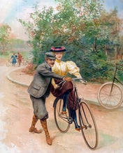 Load image into Gallery viewer, Paint by numbers kit for adults Romantic Bicycle Lesson Vintage Painting Figured'Art UK