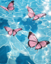 Load image into Gallery viewer, Paint by numbers kit for adults Pink Butterflies on Water Figured'Art UK
