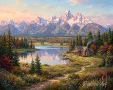 Load image into Gallery viewer, Paint by numbers kit for adults Mountain Reflection Valley Figured'Art UK