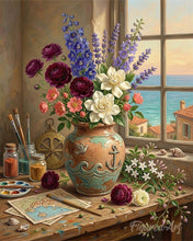 Load image into Gallery viewer, Paint by numbers kit for adults Mediterranean Floral Harmony Figured'Art UK