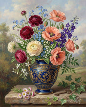 Load image into Gallery viewer, Paint by numbers kit for adults Blossoms in Blue Vase Figured'Art UK