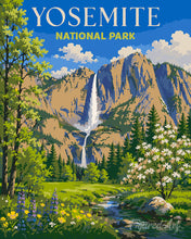 Load image into Gallery viewer, Paint by numbers kit for adults Yosemite National Park, Vernal Fall - California Figured'Art UK