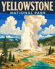 Load image into Gallery viewer, Paint by numbers kit for adults Yellowstone National Park, Old Faithful - Wyoming Figured'Art UK