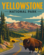 Load image into Gallery viewer, Paint by numbers kit for adults Yellowstone National Park, Lamar Valley - Wyoming Figured'Art UK