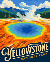 Load image into Gallery viewer, Paint by numbers kit for adults Yellowstone National Park, Grand Prismatic Spring - Wyoming Figured'Art UK