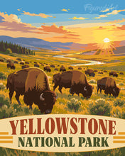 Load image into Gallery viewer, Paint by numbers kit for adults Yellowstone National Park, Lamar Valley Bison - Wyoming Figured'Art UK