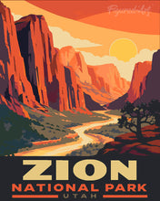 Load image into Gallery viewer, Paint by numbers kit for adults Zion National Park - Utah Figured'Art UK