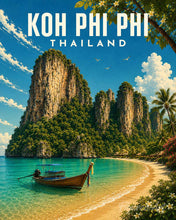 Load image into Gallery viewer, Paint by numbers kit for adults Travel Poster Koh Phi Phi Figured'Art UK