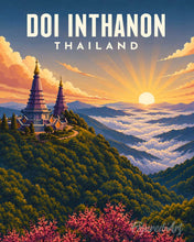 Load image into Gallery viewer, Paint by numbers kit for adults Travel Poster Doi Inthanon Figured'Art UK