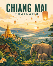 Load image into Gallery viewer, Paint by numbers kit for adults Travel Poster Chiang Mai Figured'Art UK