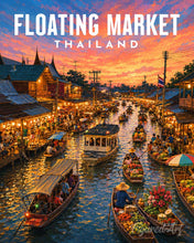 Load image into Gallery viewer, Paint by numbers kit for adults Travel Poster Floating Market Figured'Art UK