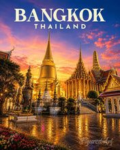 Load image into Gallery viewer, Paint by numbers kit for adults Travel Poster Bangkok, Temple of the Emerald Buddha Figured'Art UK