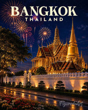 Load image into Gallery viewer, Paint by numbers kit for adults Travel Poster Bangkok Figured'Art UK