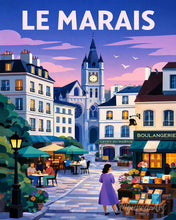 Load image into Gallery viewer, Paint by numbers kit for adults Travel Poster Le Marais Figured'Art UK