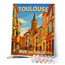 Load image into Gallery viewer, Travel Poster Toulouse. Rue du Taur
