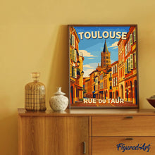 Load image into Gallery viewer, Travel Poster Toulouse. Rue du Taur
