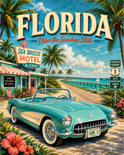 Load image into Gallery viewer, Paint by numbers kit for adults Florida Vintage Poster - Drive the Sunshine State Figured'Art UK