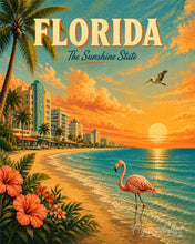 Load image into Gallery viewer, Paint by numbers kit for adults Florida Vintage Poster - The Sunshine State Figured'Art UK