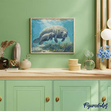 Load image into Gallery viewer, Manatee mom and baby cuddles