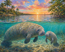 Load image into Gallery viewer, Paint by numbers kit for adults Manatee and Baby Figured'Art UK