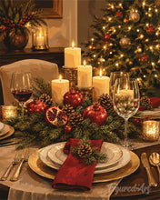 Load image into Gallery viewer, Paint by numbers kit for adults Elegant Christmas Table Figured'Art UK