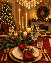 Load image into Gallery viewer, Paint by numbers kit for adults Christmas Candlelight Dinner Figured'Art UK