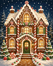 Load image into Gallery viewer, Paint by numbers kit for adults Gingerbread Christmas House Figured'Art UK