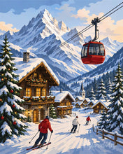 Load image into Gallery viewer, Paint by numbers kit for adults Alpine Winter Holiday Figured'Art UK