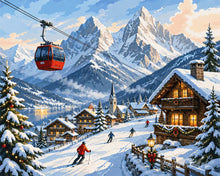 Load image into Gallery viewer, Paint by numbers kit for adults Alpine Christmas Escape Figured'Art UK