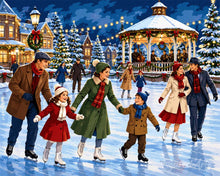 Load image into Gallery viewer, Paint by numbers kit for adults Winter Family Fun Figured'Art UK