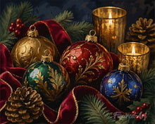 Load image into Gallery viewer, Paint by numbers kit for adults Festive Christmas Baubles Figured'Art UK