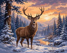 Load image into Gallery viewer, Paint by numbers kit for adults Majestic Winter Deer Figured'Art UK