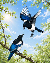 Load image into Gallery viewer, Paint by numbers kit for adults Spring Magpies Figured'Art UK