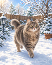 Load image into Gallery viewer, Paint by numbers kit for adults Snowbound Cat Figured'Art UK