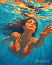 Load image into Gallery viewer, Paint by numbers kit for adults Beneath Waves Figured'Art UK