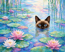 Load image into Gallery viewer, Paint by numbers kit for adults Cat Among Lilies Figured'Art UK