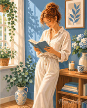 Load image into Gallery viewer, Paint by numbers kit for adults A Bookish Afternoon Figured'Art UK