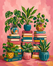 Load image into Gallery viewer, Paint by numbers kit for adults Botanical Bookshelf Figured'Art UK