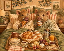 Load image into Gallery viewer, Paint by numbers kit for adults Boars and Breakfast Figured'Art UK