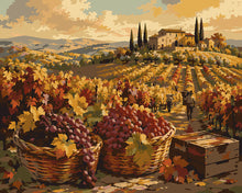 Load image into Gallery viewer, Paint by numbers kit for adults Autumn Vineyard Harvest Figured'Art UK