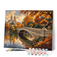 Load image into Gallery viewer, Central Park in Autumn with Bow Bridge