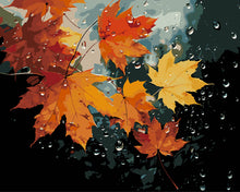 Load image into Gallery viewer, Paint by numbers kit for adults Maple Leaves After the Rain Figured'Art UK
