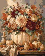 Load image into Gallery viewer, Paint by numbers kit for adults Floral Pumpkin Centrepiece Figured'Art UK