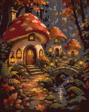 Load image into Gallery viewer, Paint by numbers kit for adults Enchanted Mushroom Village Figured'Art UK